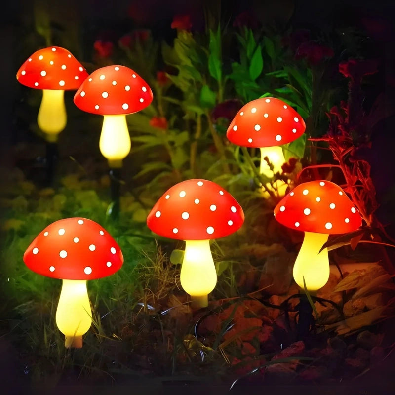 Solar Mushroom Garden Lights – 8-Piece Warm White Outdoor Lights