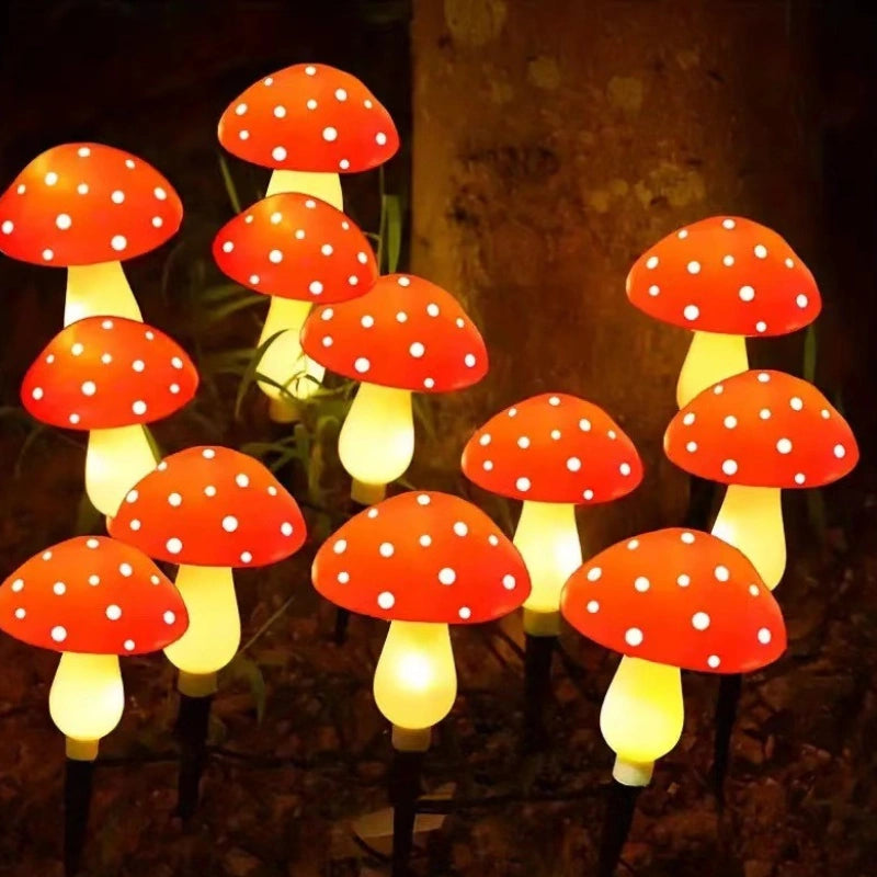 Solar Mushroom Garden Lights – 8-Piece Warm White Outdoor Lights