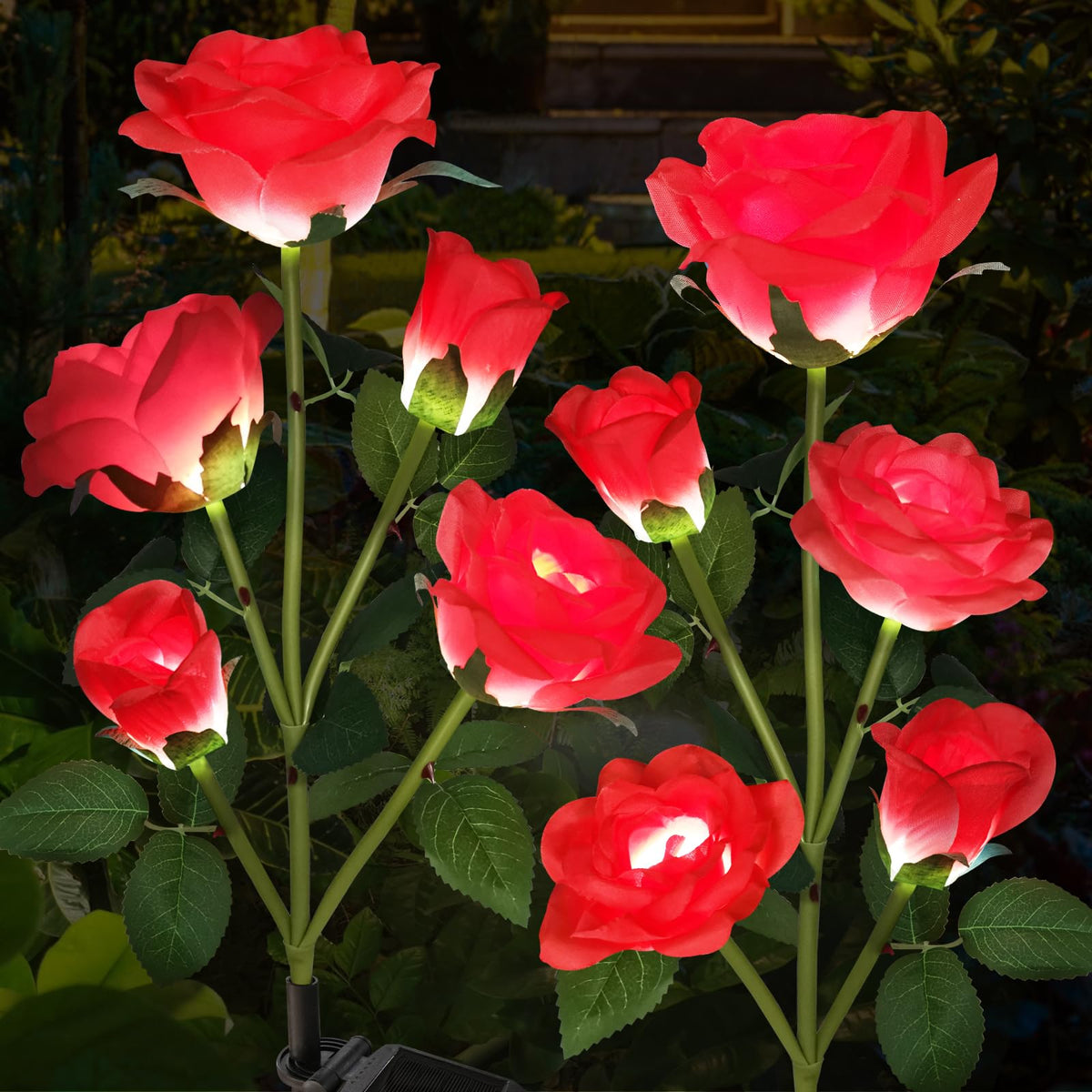 Solar Rose Garden Lights – 5-Head Outdoor Flower Stake Lights