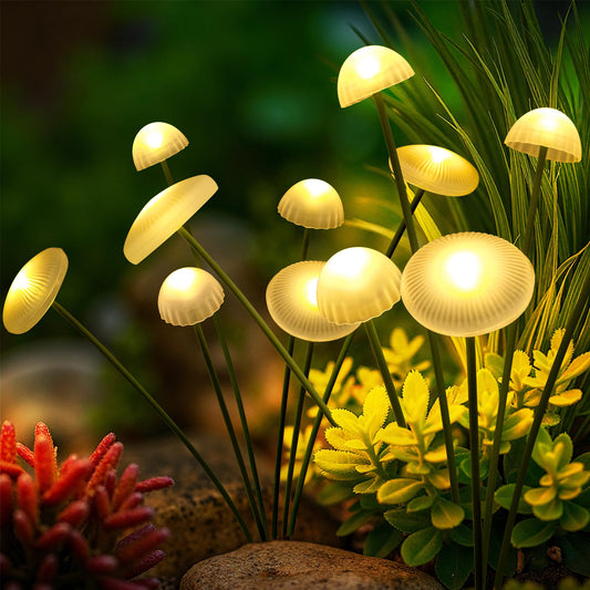Solar Mushroom Garden Lights – 8-Head Outdoor Stake Lights