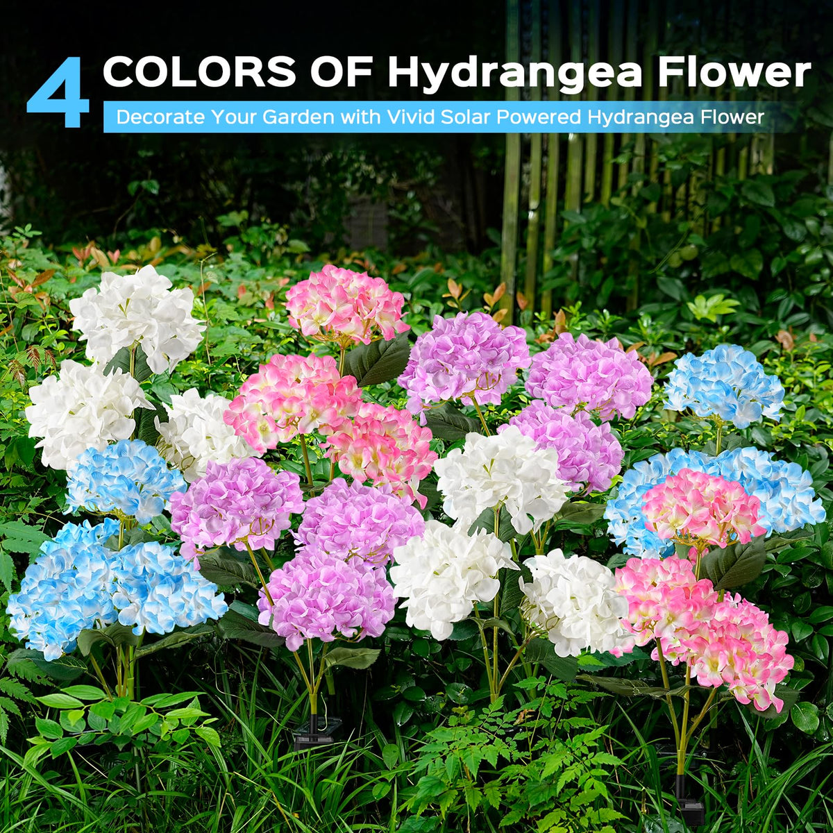 Solar Hydrangea Garden Lights – Outdoor Flower Stake Lights