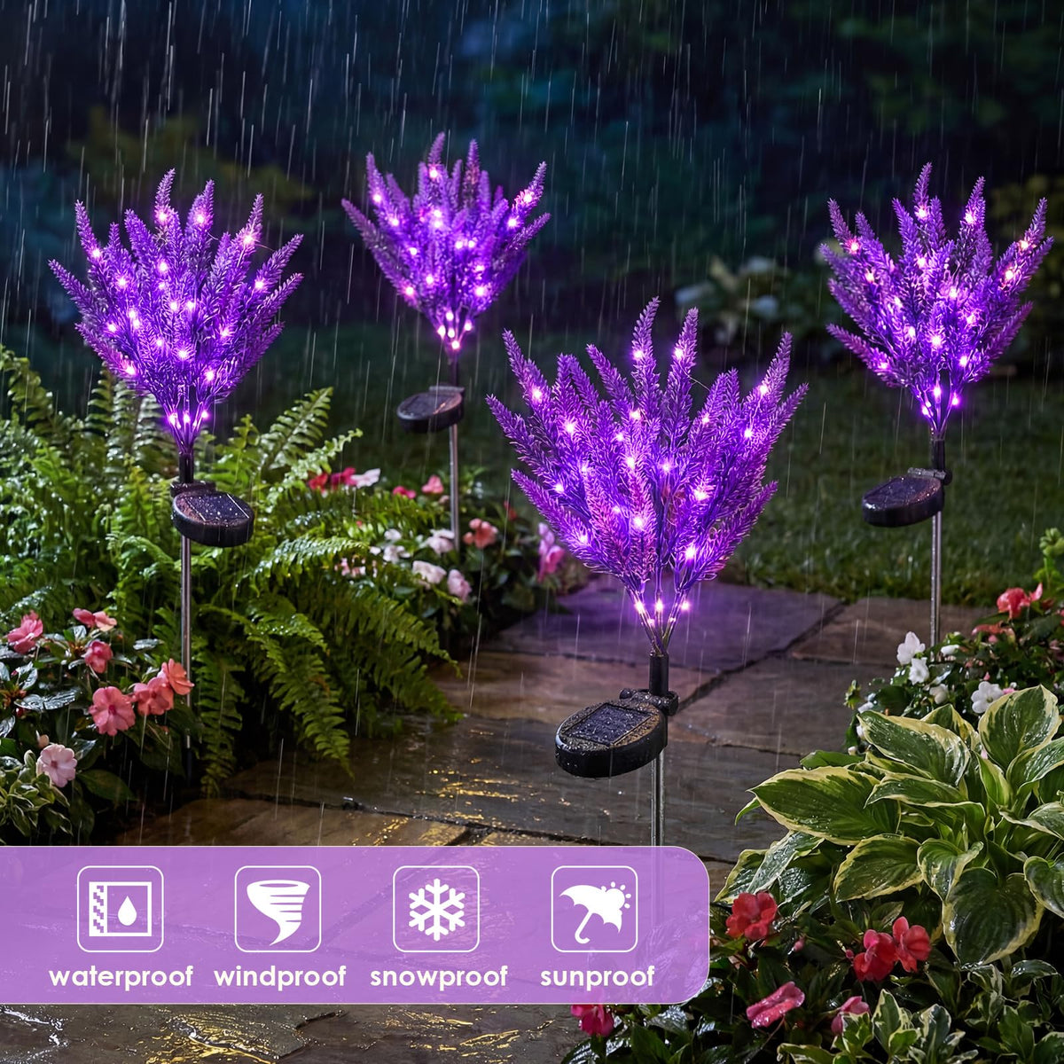 Solar Lavender Garden Lights – Outdoor Flower Stake Lights