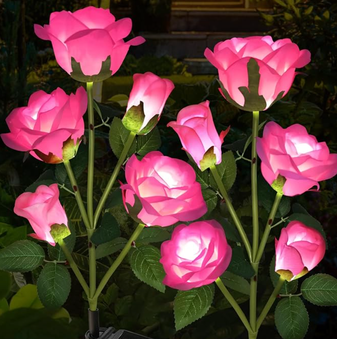 Solar Rose Garden Lights – 5-Head Outdoor Flower Stake Lights