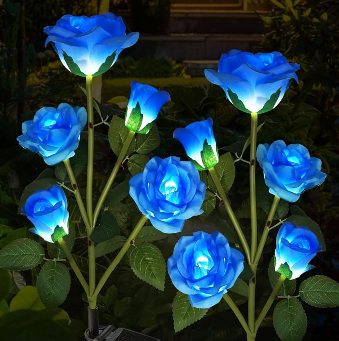Solar Rose Garden Lights – 5-Head Outdoor Flower Stake Lights