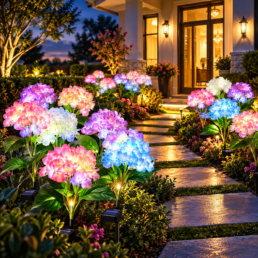 Solar Hydrangea Garden Lights – Outdoor Flower Stake Lights