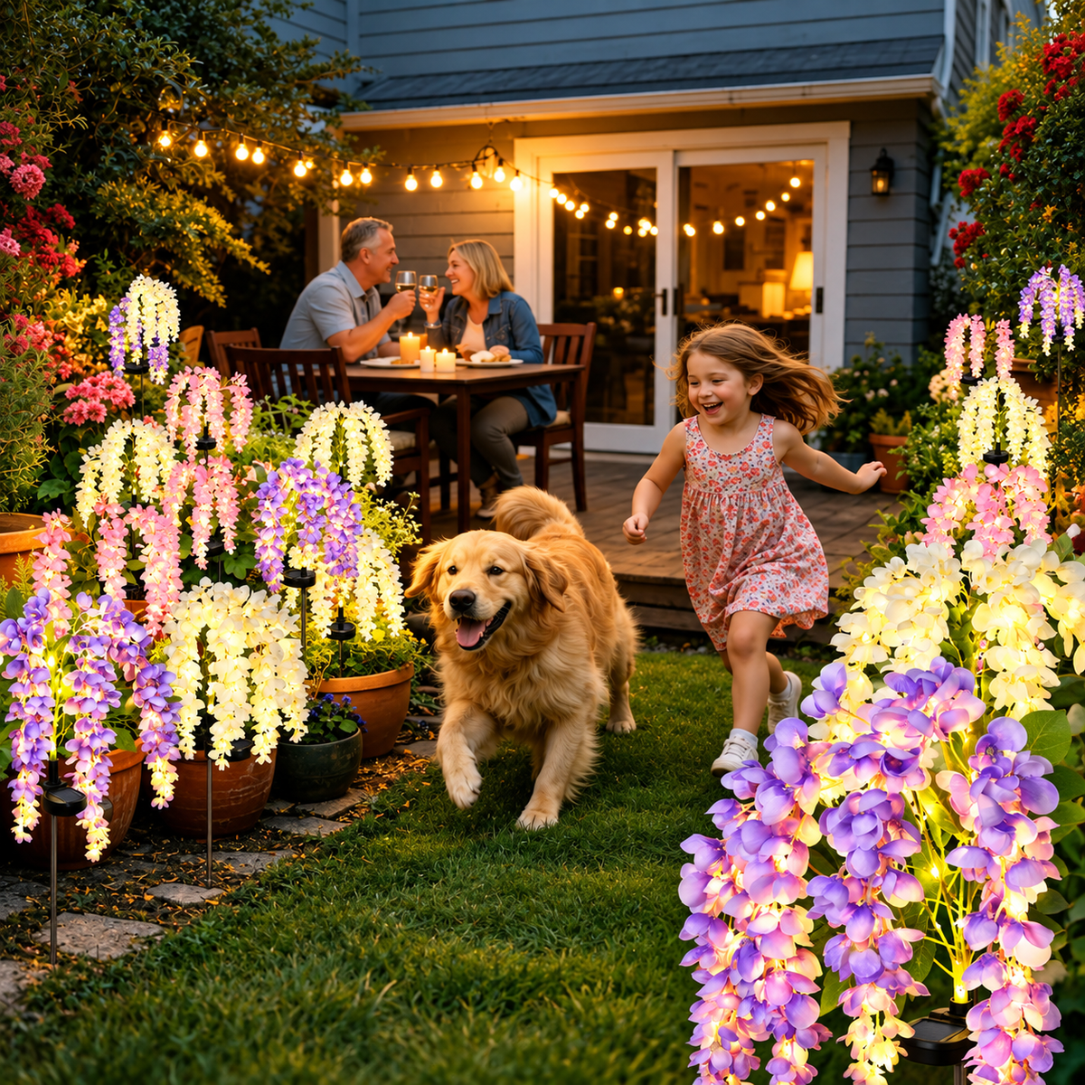 Solar Wisteria Garden Lights – Outdoor Flower Stake Lights